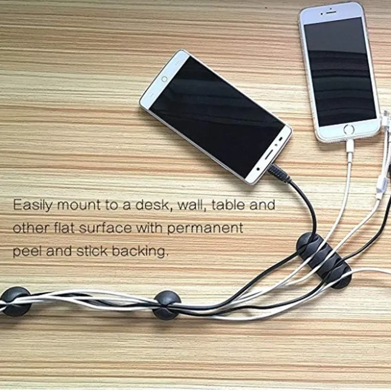 13 шт. черный самоклеющийся кабельный зажим шнур Органайзер управление кабелем