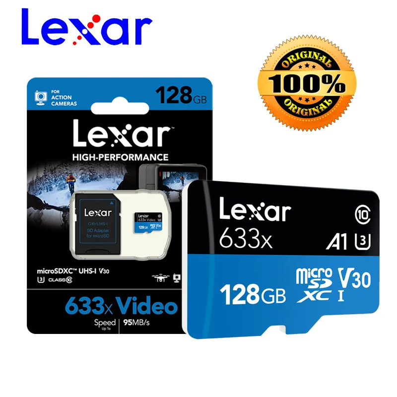Lexar 256 ГБ micro sd карта 32 Гб 64 128 512 95 МБ/с./с SDXC/SDHC TF флэш памяти для Gopro/DJI/Nintendo switch|Карты