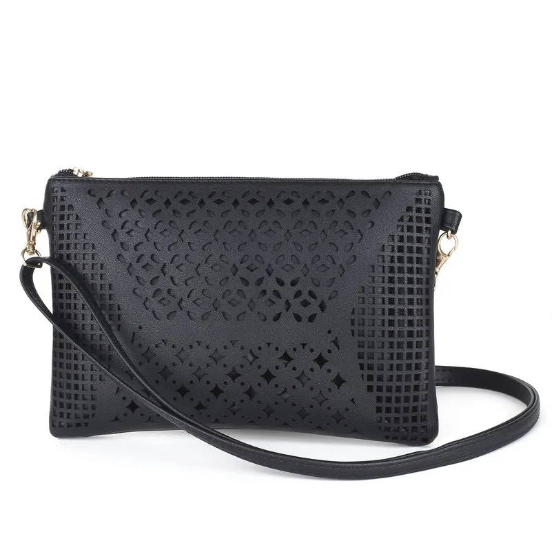 Винтажная ажурная Сумка-конверт с цветами Маленькая женская кожаная сумка через