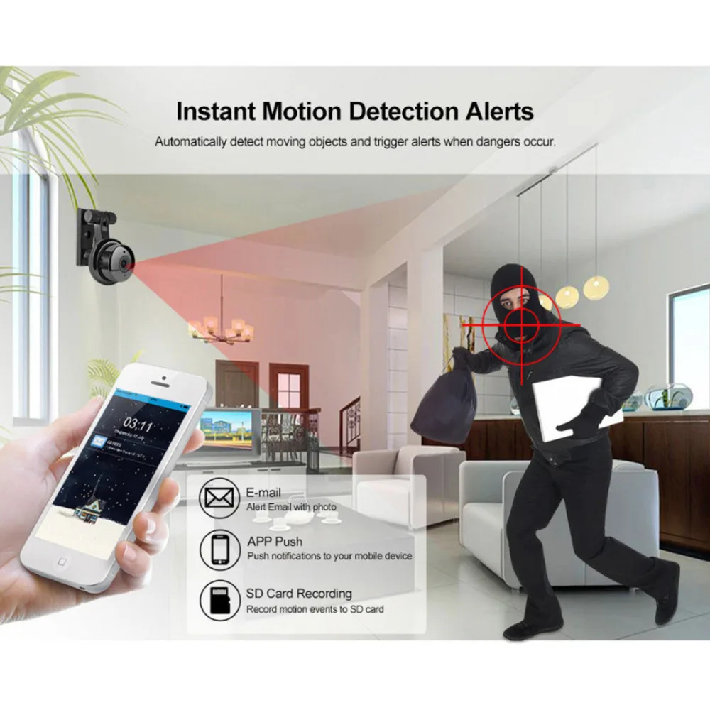 Отель ELAF Беспроводной IP Камера HD Mini Wi Fi сети P2P Видеоняни и радионяни 720 P ИК Ночное