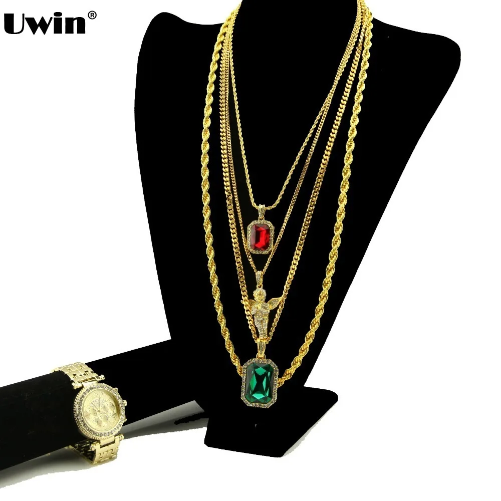 Кулон в стиле хип хоп набор часов кулон виде херувима кубинская цепочка