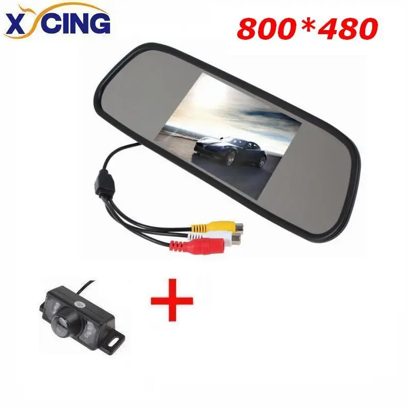 RVC215-800-E350 XYCING 800*480 5 дюймов TFT ЖК-монитор автомобиля парковочное зеркало заднего вида+ Широкий угол обзора Водонепроницаемая камера ночного видения - Цвет: RVC215-800-E350
