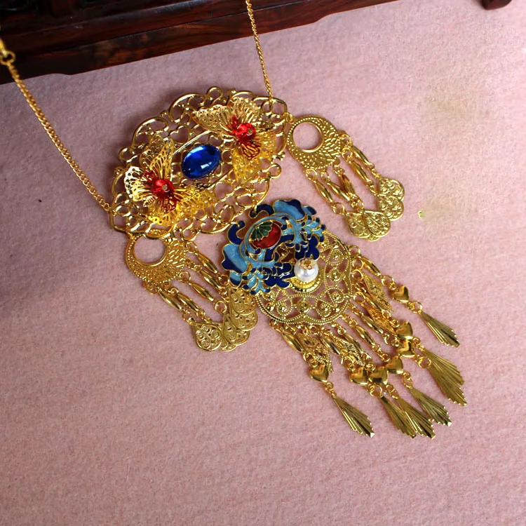 Мягкое ожерелье из древнего китайского голубого перегородчатого дерева