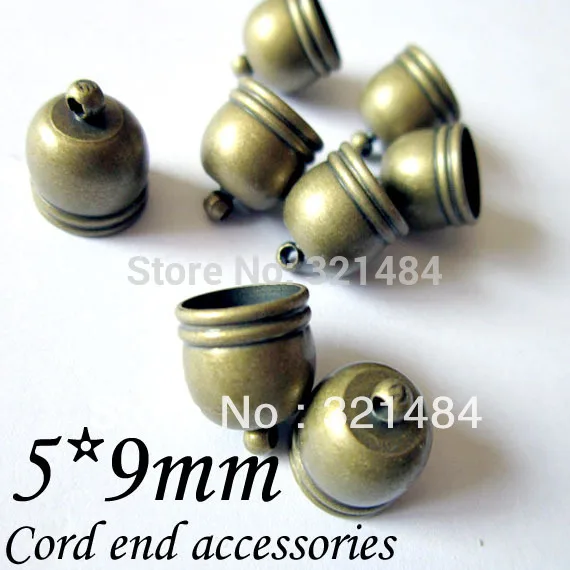 

Античная бронзовая Латунь Тон 1000 шт 5x9 мм наконечники шнура, обжимные концы шнура для кожаного шнура 4 мм ожерелье/браслет diy