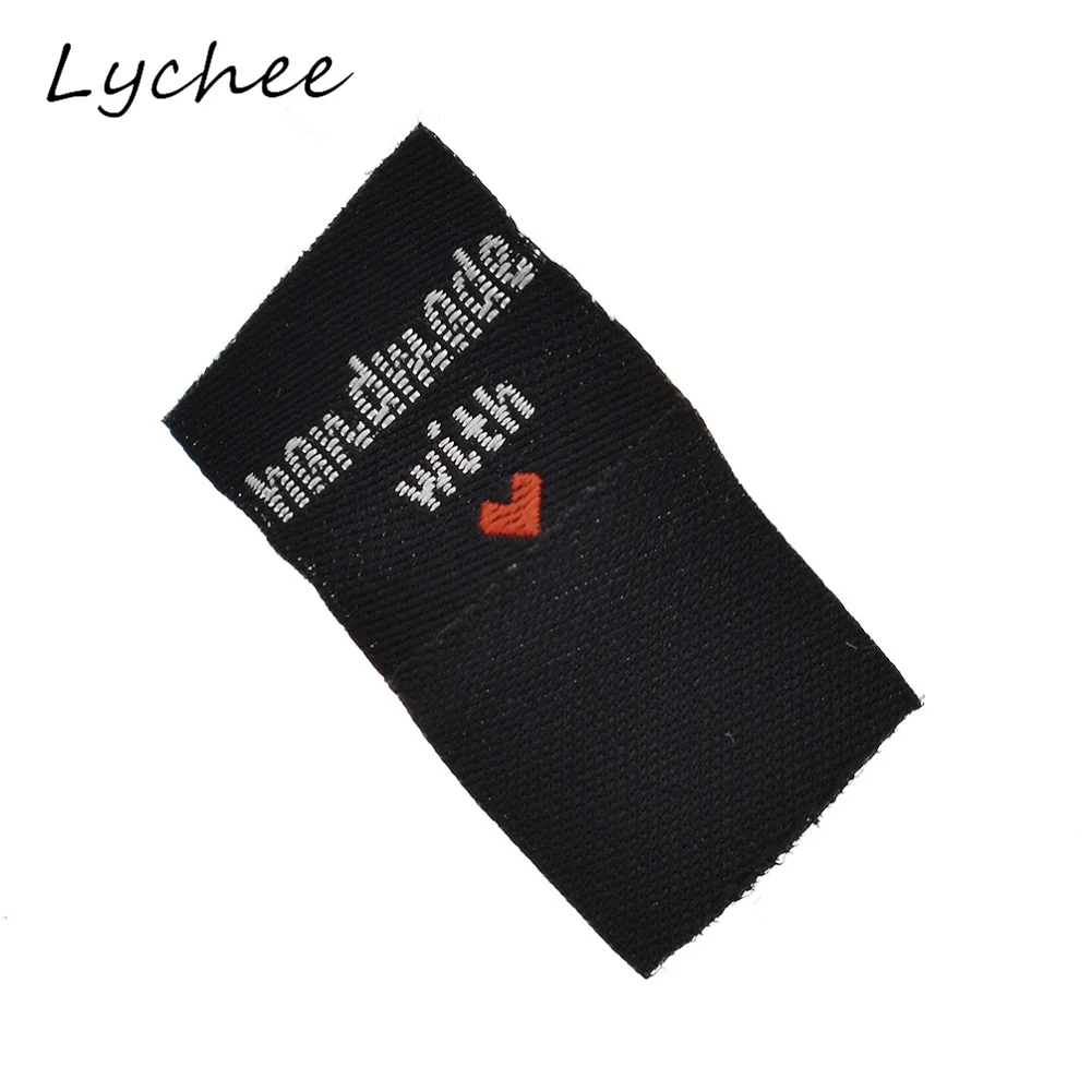Lychee 100 шт. ярлыки для одежды из полиэстера ручная работа с сердечками сделай сам