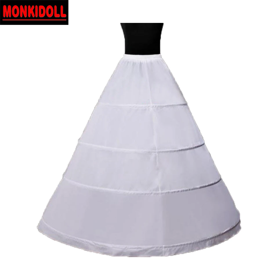 Дешевая Свадебная юбка бальное платье слипы кринолин 4 Hoop подъюбник для