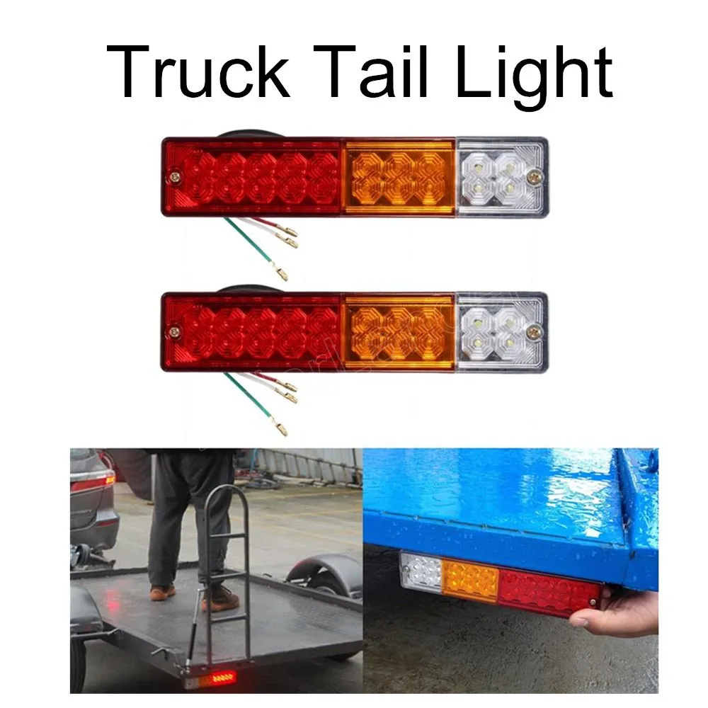 

Задние фонари для лодок, прицепов, UTE, автофургонов, 20 светодиодный, 24 В, белый, красный, янтарный цвет, 2 шт.