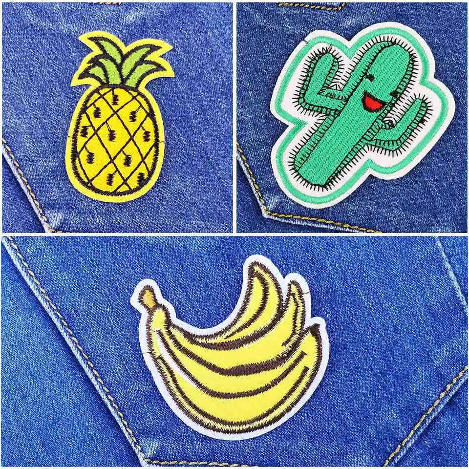 Iron On Embroidery Applique Patches Kids DIY 3D Apple Banana Orange Watermelon Sushi Flower For Clothes Clothing | Дом и сад