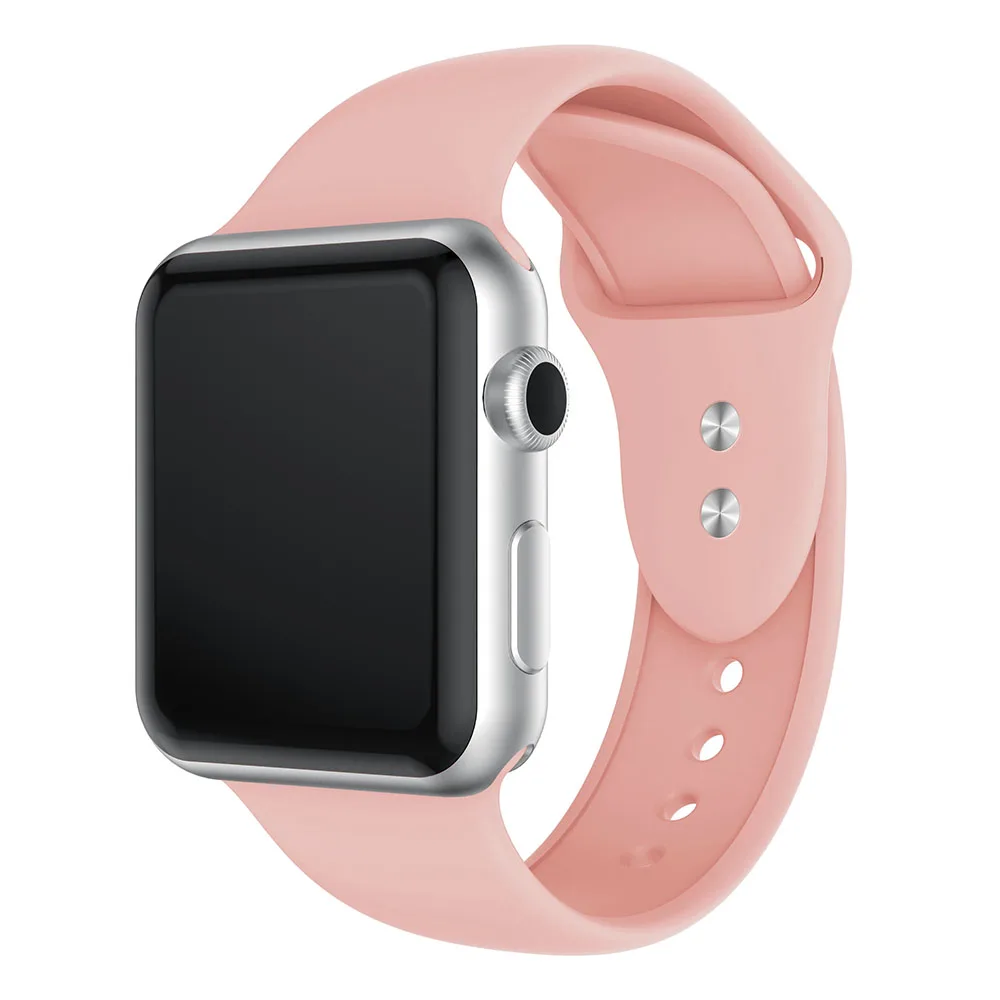 Спортивный ремешок для Apple Watch Band 38 мм 40 мм 42 мм 44 мм с двойной пряжкой резиновый силиконовый ремешок IWatch для Apple Watch Series 4 3 2 1 - Цвет ремешка: Vintage Rose