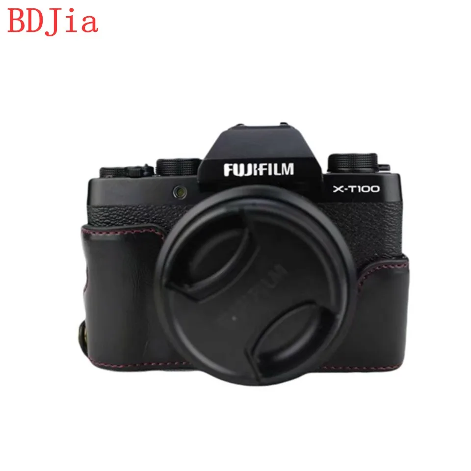 Новая модная сумка для камеры чехол Fujifilm XT100 искусственная кожа половинный