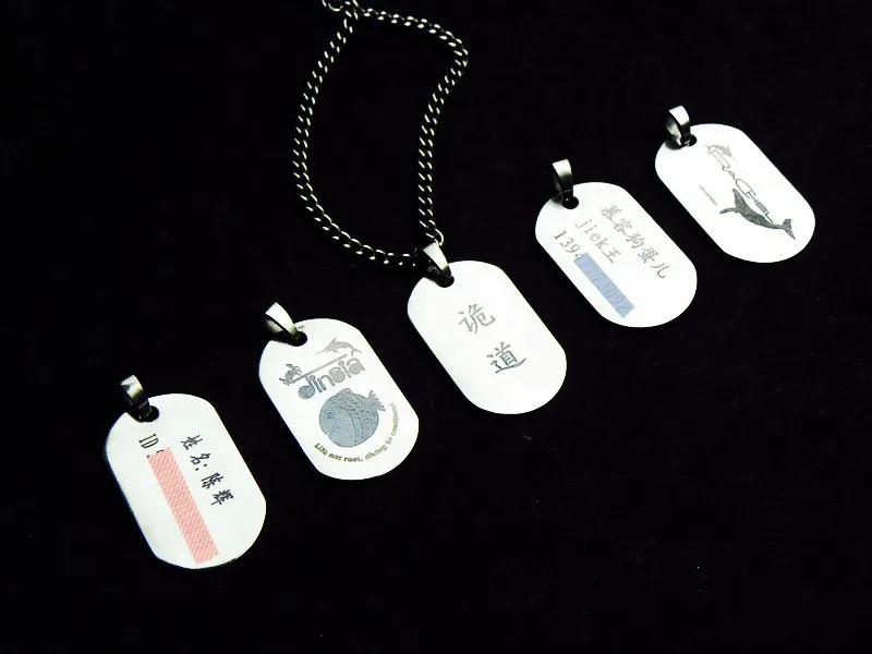 Pure Titanium теги декоративные подвески солдаты бренд надписи выгравированы фото |