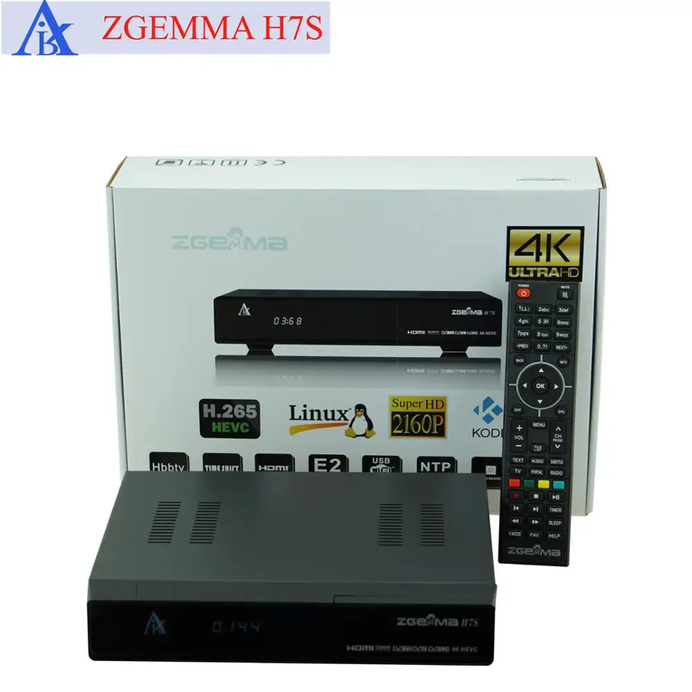 5 шт./лот 4K UHD Kodi TV Box & Multistream декодер ZGEMMA H7S Ci + Ultra CPU двухъядерный E2 QTStalker DVB S2X 2 * T2/C