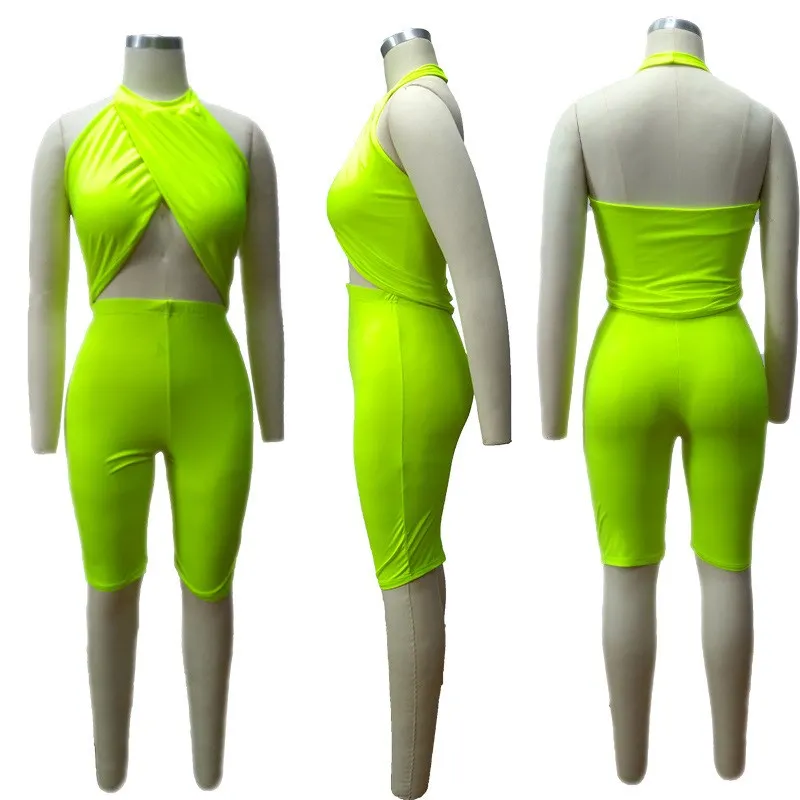 Женский комплект из двух предметов сексуальный укороченный топ с открытыми