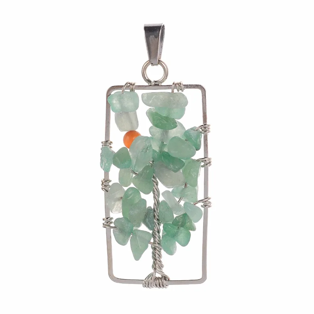 Подвеска Древо жизни из натурального камня чакра кварцевый камень кубовидный