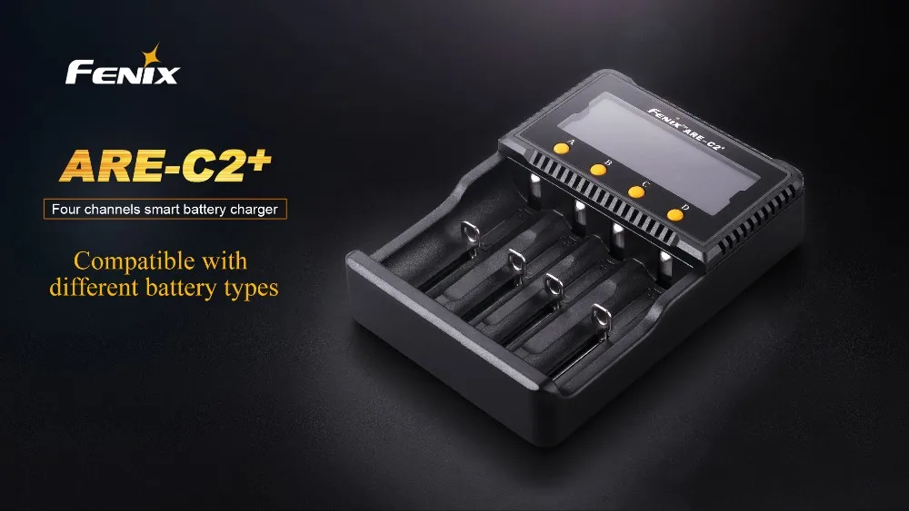 Оригинальное умное зарядное устройство Fenix ARE-C2 Plus для литий-ионных NiMH Nicd RCR123 18650