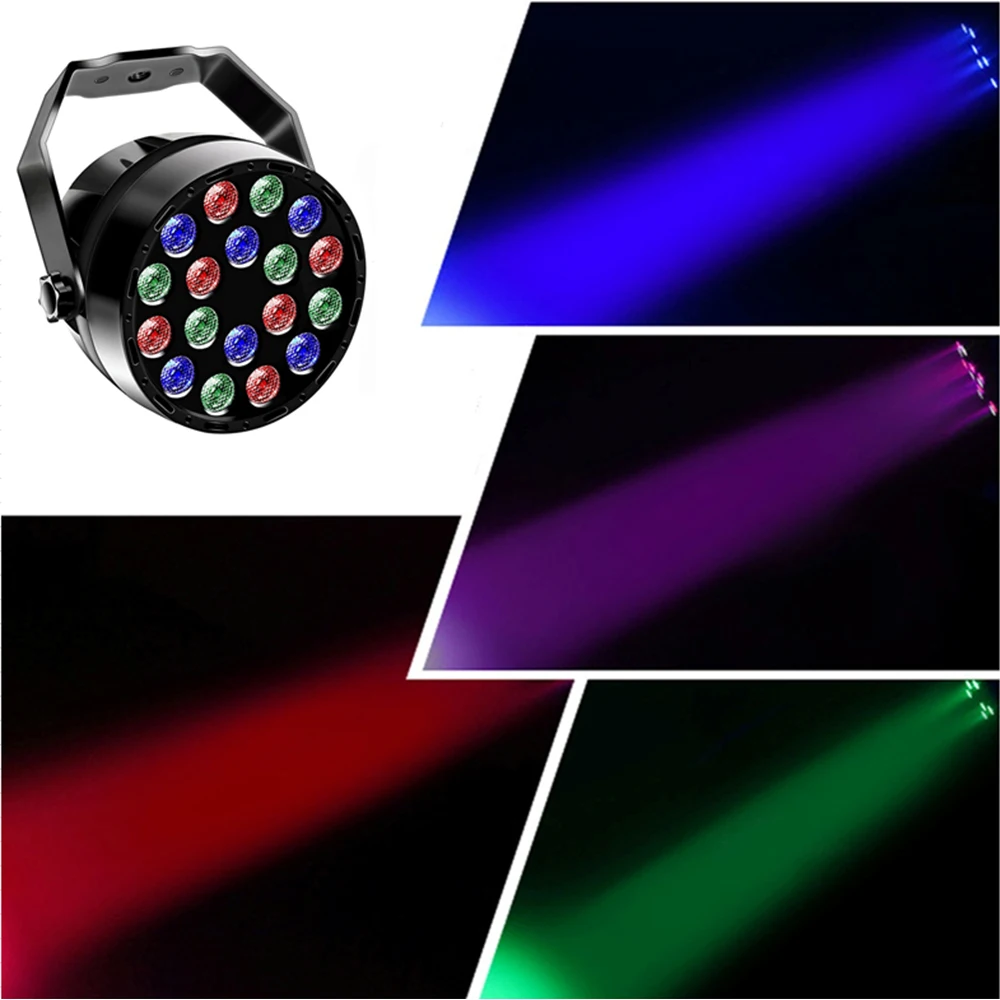 18 LED disco DJ Voice Activated Stage lamp effect Lighting auto Rotating RGB Light for wedding and birthday party | Лампы и освещение