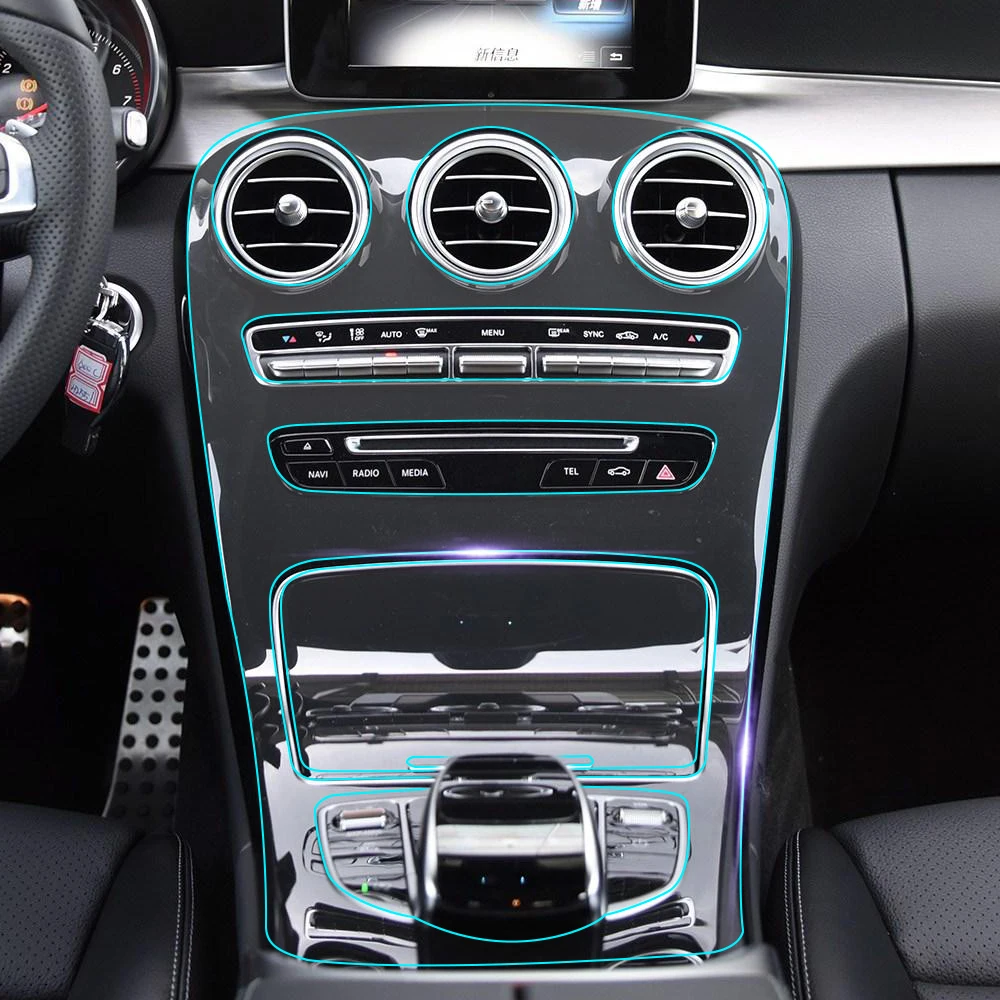 

Защитная пленка для салона автомобиля, стикер для приборной панели Mercedes Benz C class coupe c205 w205 c63 AMG w204