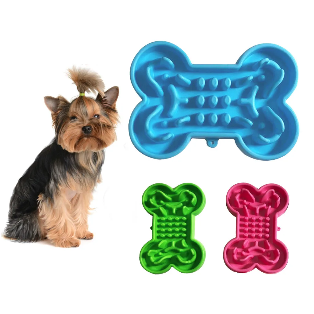 Миска для собак и кошек мягкая резиновая медленная кормушка домашних животных