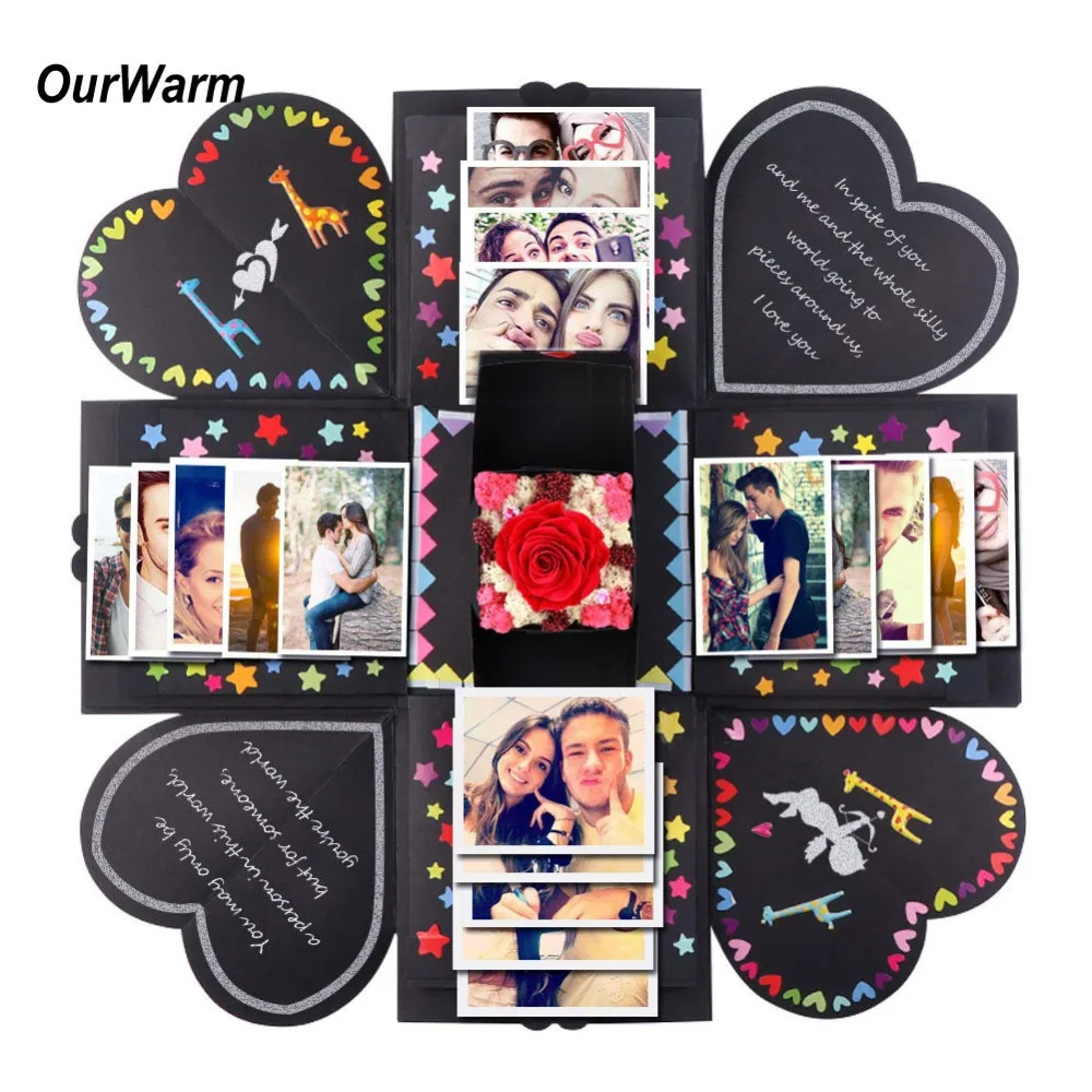 OurWarm DIY сюрприз любовь взрывобезопасная коробка Женская фотоальбом на годовщину