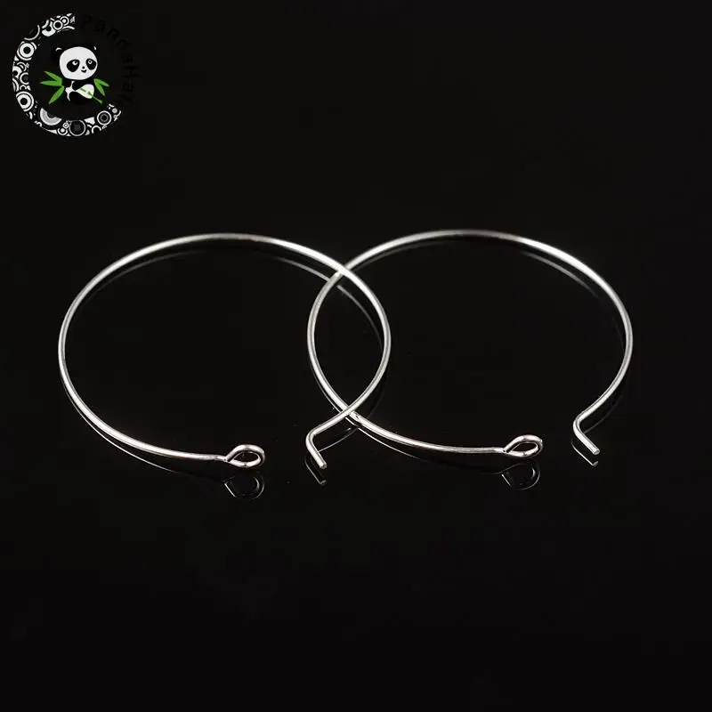 Серьги гвоздики из латуни с серебряным покрытием размеры 30x0 8 мм 20 шт.|wine glass charm
