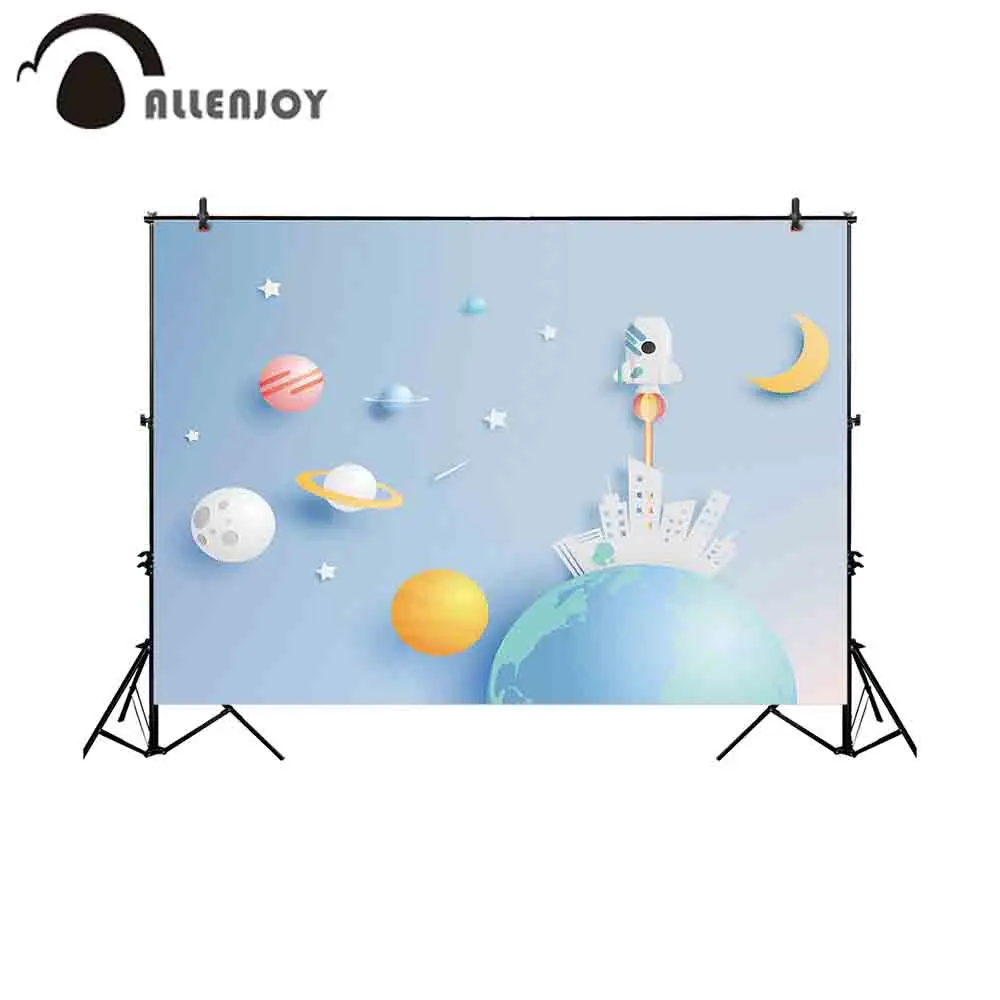 Allenjoy фон для фотосъемки ракета солнечные планеты Вселенная детский Фотофон фото