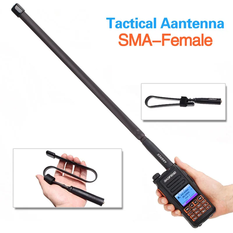 ABBREE SMA Female 144/430MHz Двухдиапазонная тактическая антенна для Baofeng Digital Walkie Talkie DMR DM 860