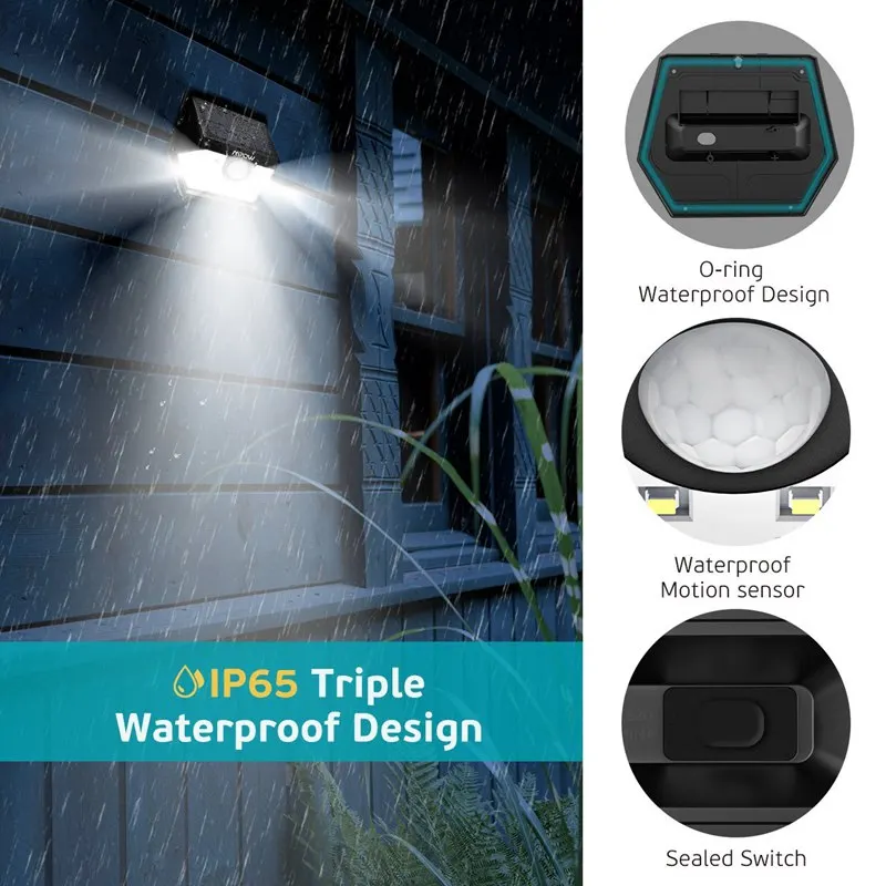 MPOW 20 светодио дный Солнечный свет супер яркий движение солнечной энергии