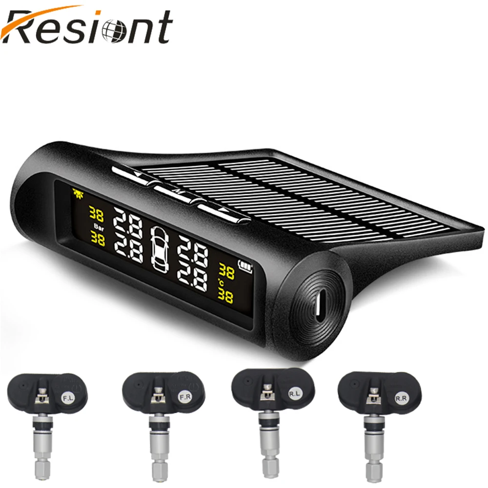 Смарт автомобиль TPMS Встроенная система контроля давления в шинах Солнечная