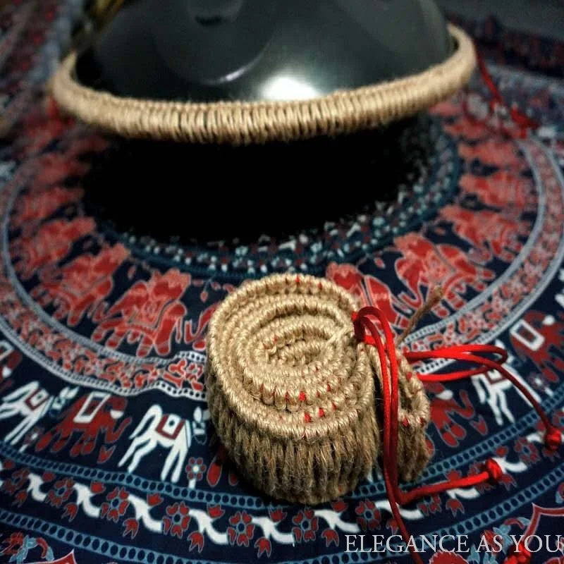 Веревка HandPan Ручной барабан тканый орнамент из веревки Крышка Джутовый льняной