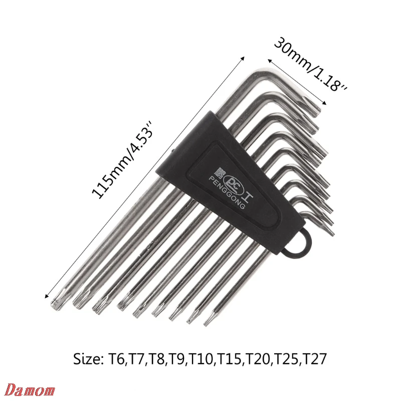 Набор гаечных ключей Torx L-образной формы инструменты для ремонта отвертки 9 шт. 2018