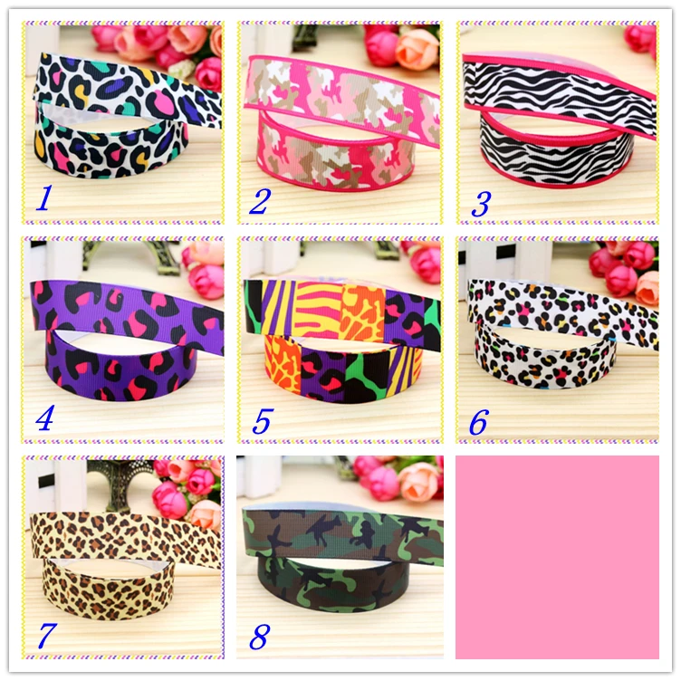 7/8 ''Бесплатная доставка леопардовая Камуфляжная Лента с принтом корсажная