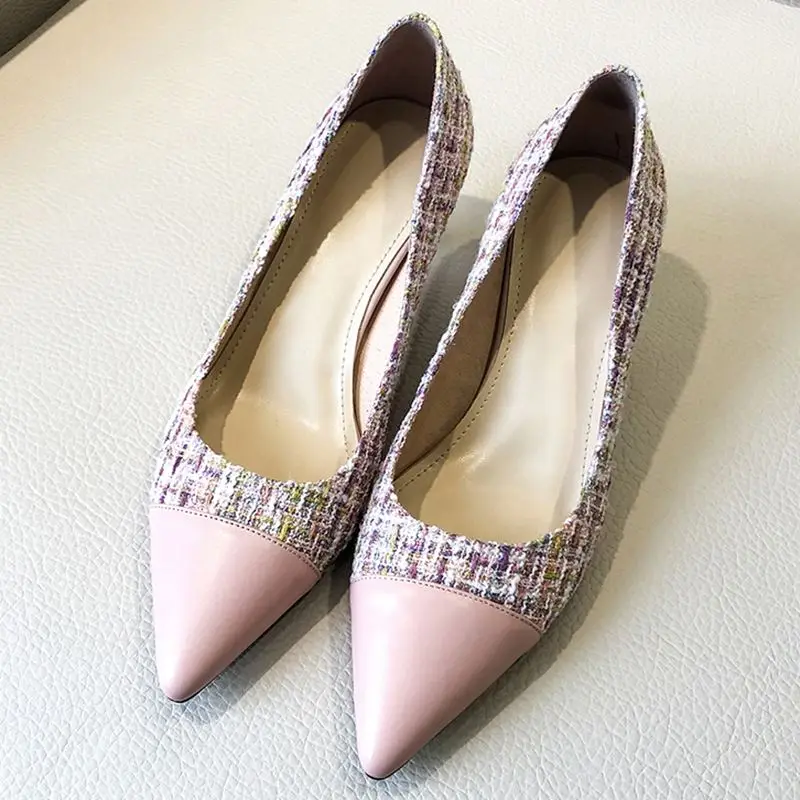 ALLBITEFO/Модная Брендовая женская обувь из натуральной кожи и ткани на высоком