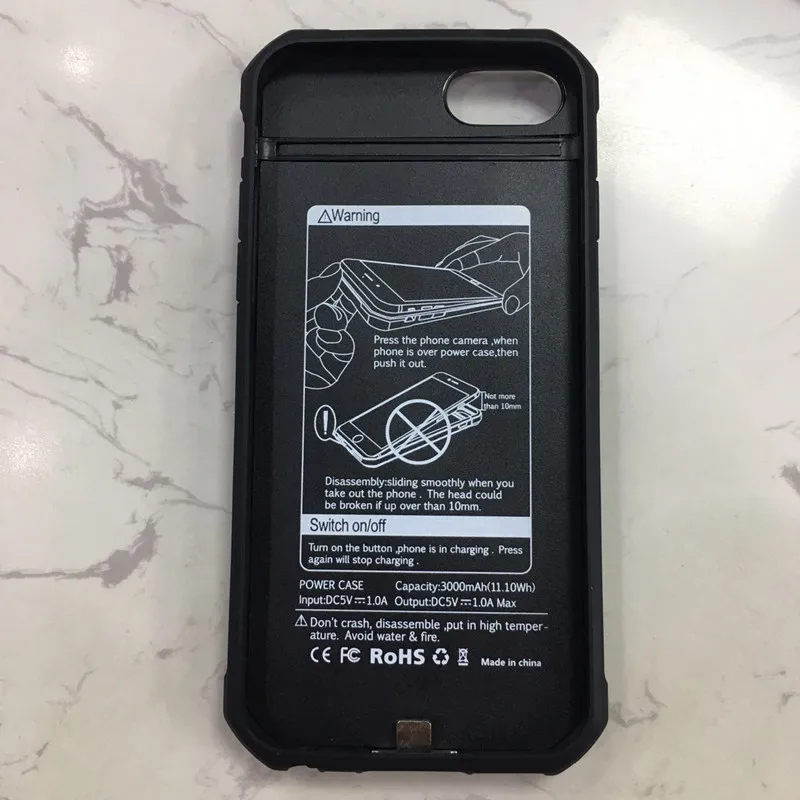 Внешний чехол для зарядки аккумулятора 4200 мАч для iPhone 8, 7, 6, 6s Plus, 3000 мАч, армированный внешний аккумулятор, чехол для резервного питания для iPhone 8, 7, 6 Plus