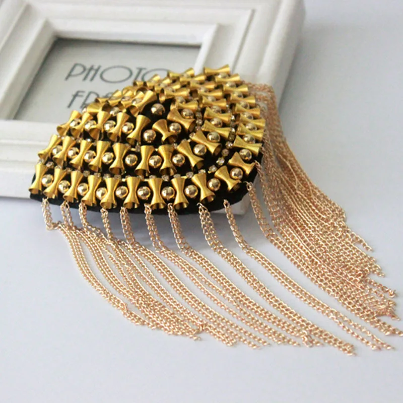 Epaulette с штифтом большая Наплечная нашивка брошь кисточка цепь эполеты для