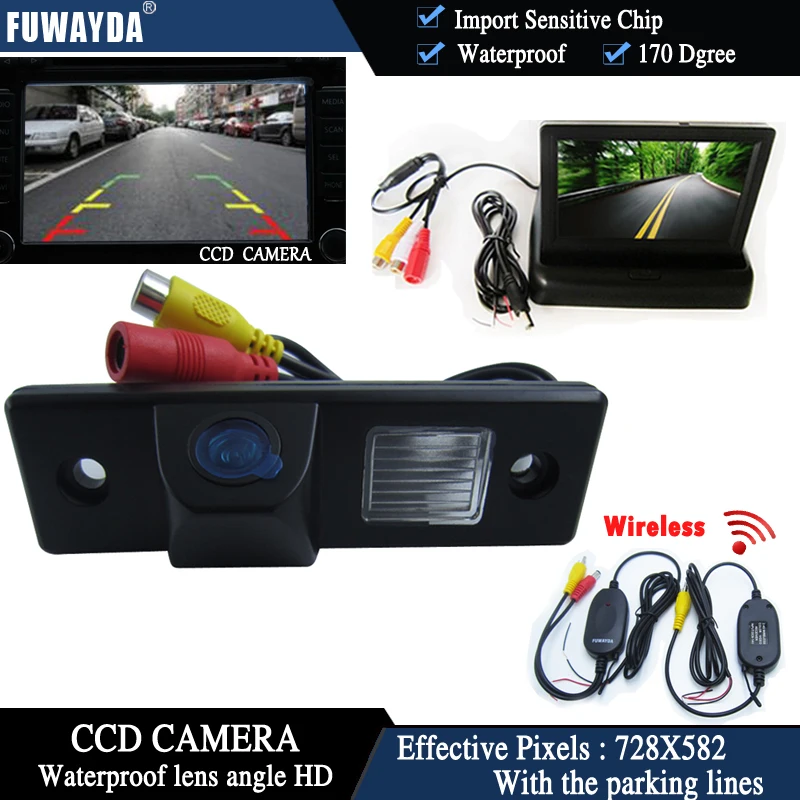 

FUWAYDA Wireless CCD Chip Car RearView Camerafor CHEVROLET Epica Lova Aveo Captiva Cruze Matis Lacetti+4.3 Inch foldable Monitor