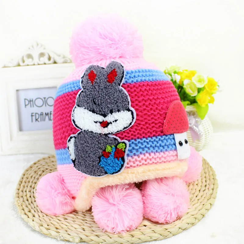 Новая детская вязаная шапка милая зимняя теплая Младенческая шапочка для