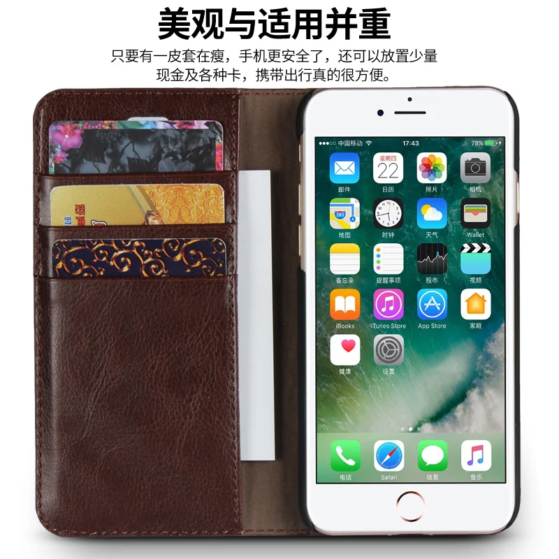 Чехол для iPhone 5 5S SE из натуральной кожи 6 6S 7 8 Plus XR кошелек Бизнес Ретро винтажный