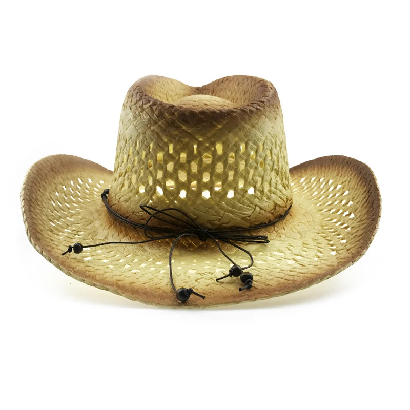 

Shell Straw Hat Men Summer Western Cowboy Hat With Wide Brim Women Hollow Straw Beach Cap Heren Hoeden New Jazz Hat YY18100