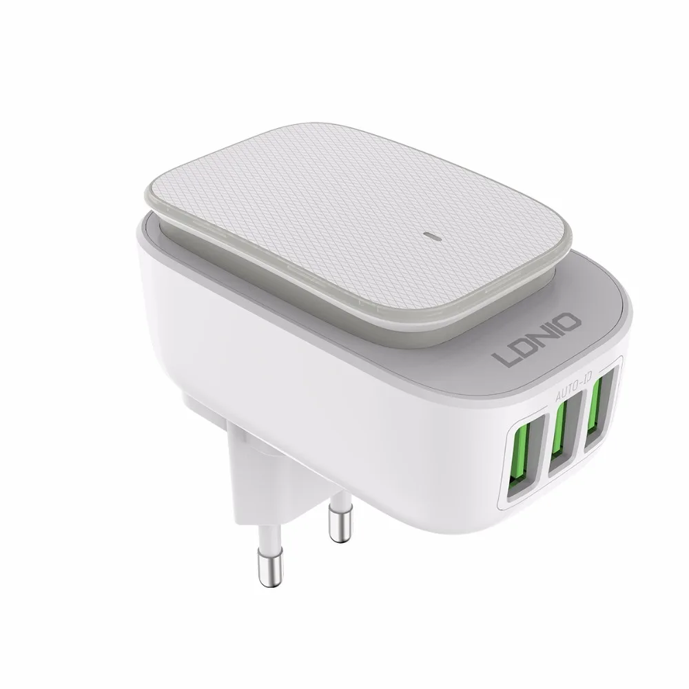 LDNIO A3305 Быстрая зарядка 3-Порты и разъёмы USB ночник переходник для зарядного
