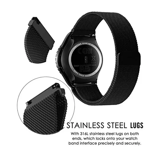 Миланский ремешок для samsung Galaxy gear s3 active 42/46 мм 20 S2 Classic watch S3 22 часов 16 18 24 мм|Ремешки