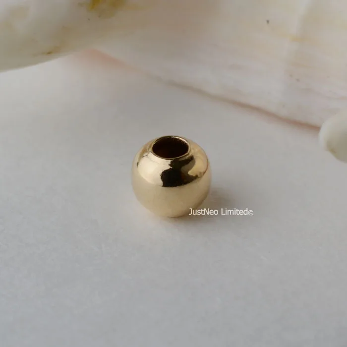 Твердые Бесшовные Круглые бусины из 18-каратного золота полированные желтые