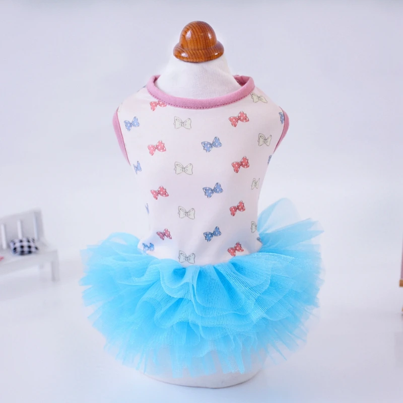 Летние повседневные юбки для собак платье маленьких принцессы персикового цвета