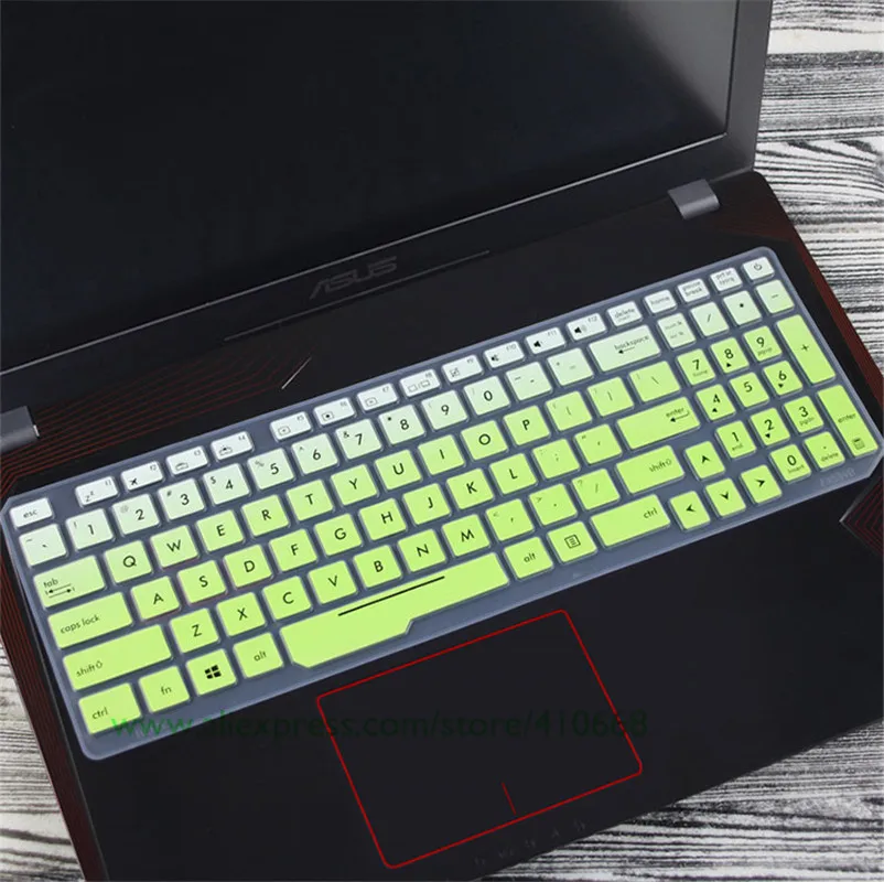 Gradualgreen 15 17 дюймов Тетрадь крышка клавиатуры для ноутбука Asus ROG strix ZX53VW FZ53VD FX553VE FX553VD FX53VW GL753VE GL553VD - Цвет: Gradualgreen