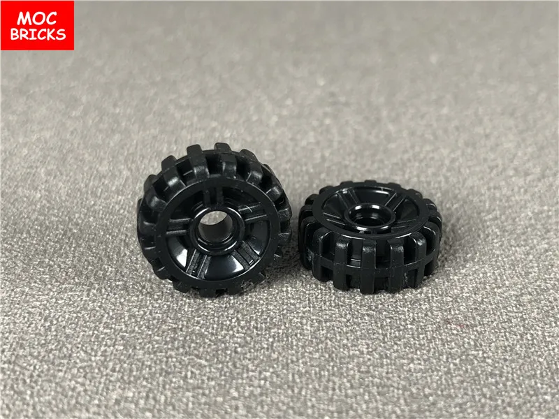 20 шт./лот кубики Moc DIY колеса черные шины 14 5 мм D. Твердые гладкие формы с 50945