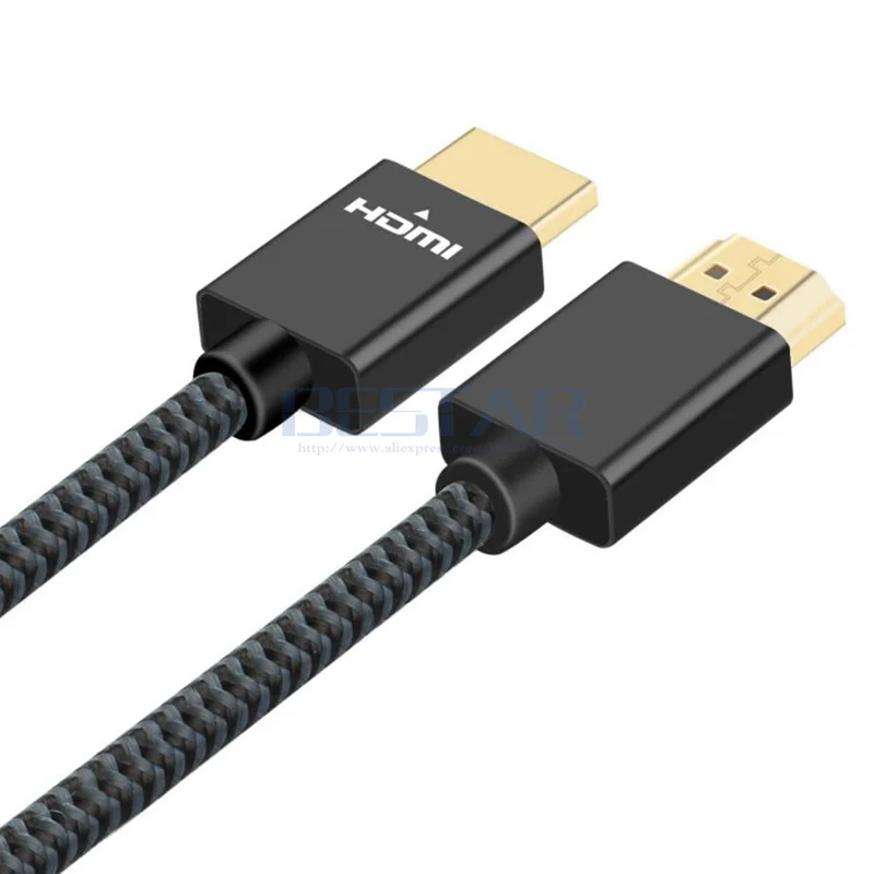 Ультратонкий нейлоновый плетеный кабель 2 0 HDMI V2.0 Папа папа HD 4K @ 60Hz 3D 4FT 6FT 10FT 18gbps с
