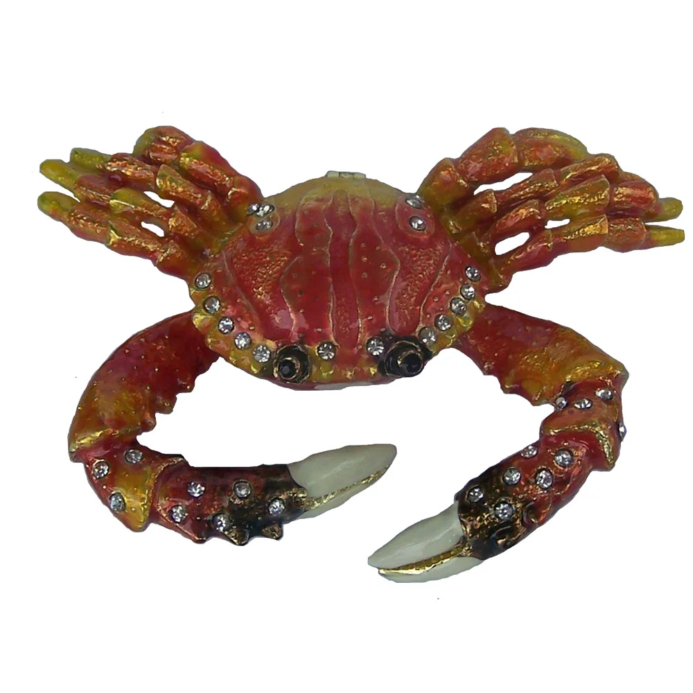 Коробка с эмалированным рисунком крабов коробка откидной крышкой для хранения