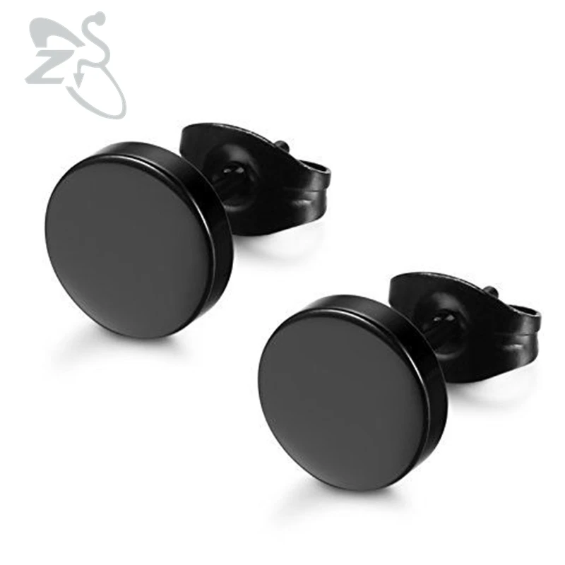 Серьги гвоздики из нержавеющей стали с застежкой бабочкой 1 пара|stud earrings black|stud