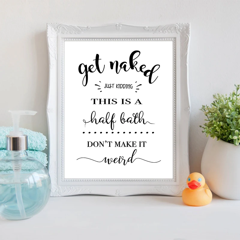 Funny Bathroom Signs Canvas Posters and Prints Bathroom Quotes Illustration Art Painting Picture Bathroom Toilet Wall Art Decor