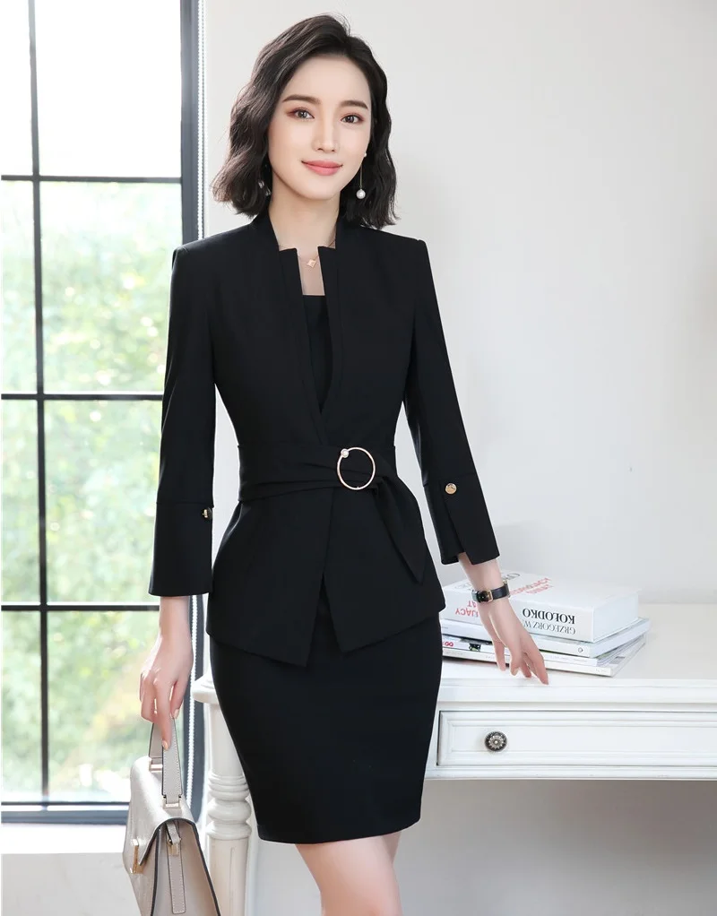 Formal Ladies Dress Suits for Women Business Suits Jacket and Blazer Sets Black Work Wear Office Uniforms Styles
