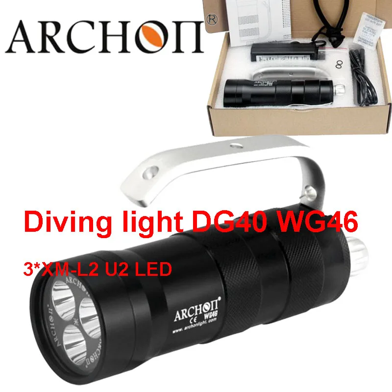 ARCHON WG46 DG40 Подводный фонарь для дайвинга 3 * CREE XM L2 U2 светодиодный макс. 2000 люмен 100 м